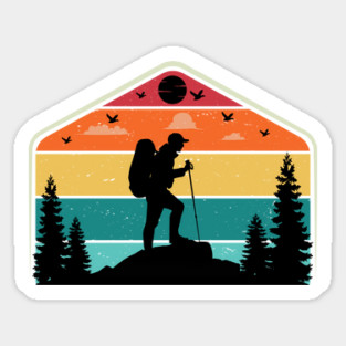 Retro Hiking Gift Sticker