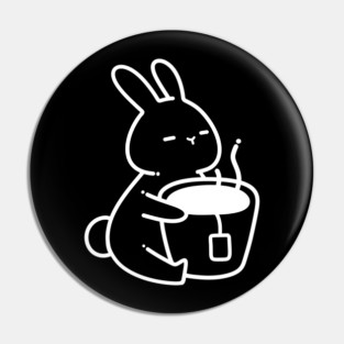 Cute Bunny Loves Tea | Tea Lover Gift | Kawaii Gifts | Handmade Illustrations by Atelier Serakara Pin