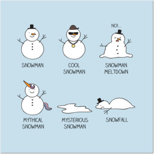 Types of snowman Posters and Art