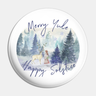 Merry Yule and Happy Solstice Pin