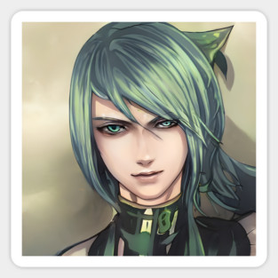 Green Hair Anime Boy Magnet