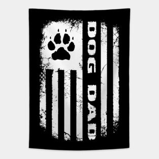 Dog Dad Distressed Flag Tapestry