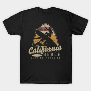 California Beach Surfing Paradise T-Shirt