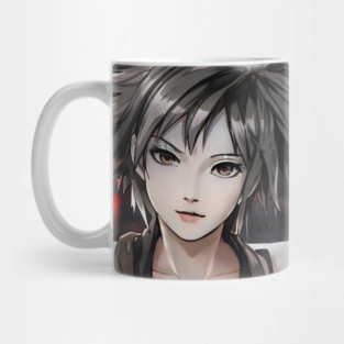 Black Hair Emo Anime Girl Mug