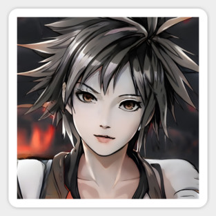 Black Hair Emo Anime Girl Magnet