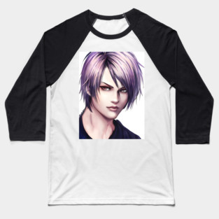 Purple Hair Anime Boy Baseball T-Shirt