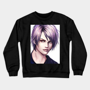Purple Hair Anime Boy Crewneck Sweatshirt