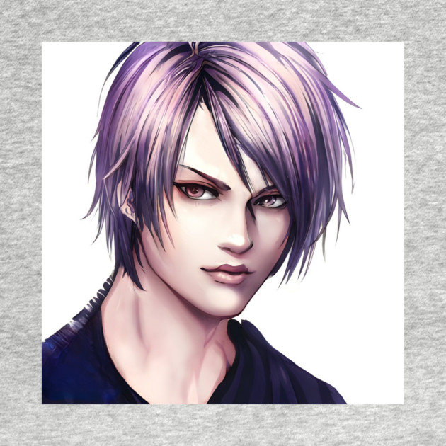 Purple Hair Anime Boy by animegirlnft