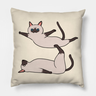 Acroyoga Siamese Cat Pillow