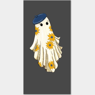 Sunflower Ghost in a Beret Posters and Art