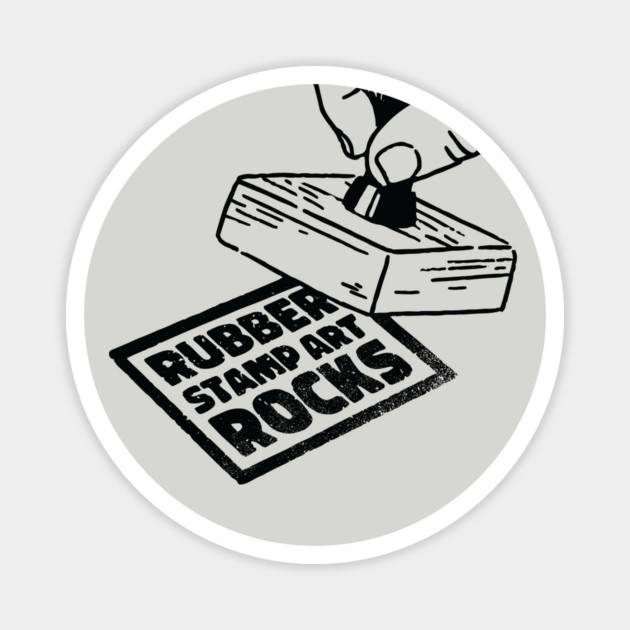 Rubber Stamp Art Rocks Magnet by Cosmo Gazoo