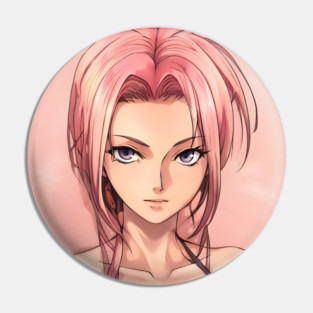 Sexy Pink Hair Anime Girl Pin