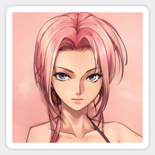 Sexy Pink Hair Anime Girl Magnet