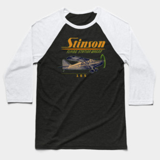 Stinson 165 Aircraft Baseball T-Shirt