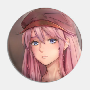 Pink Hair Anime Girl With Hat Pin