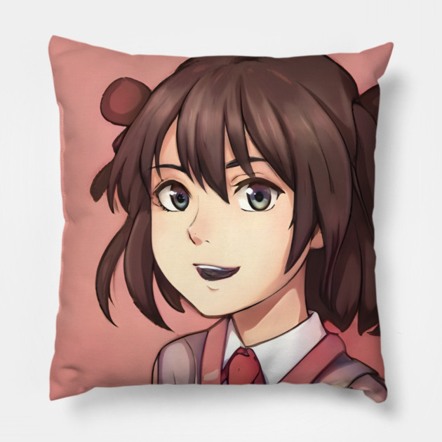Brown Hair Anime Girl Pillow by animegirlnft