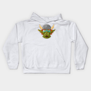 Smiling orc sticker Kids Hoodie