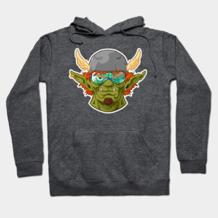 Smiling orc sticker Hoodie