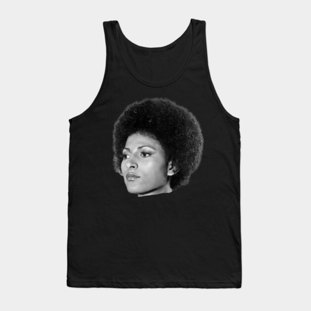 Pam Grier, Black Queen, Retro Black Film Actress Tank Top by UrbanLifeApparel