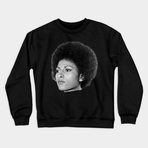 Pam Grier, Black Queen, Retro Black Film Actress Crewneck Sweatshirt by UrbanLifeApparel