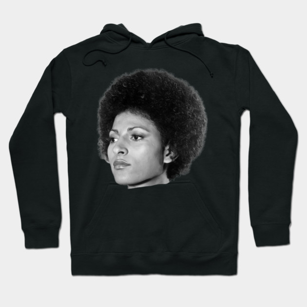 Pam Grier, Black Queen, Retro Black Film Actress Hoodie by UrbanLifeApparel