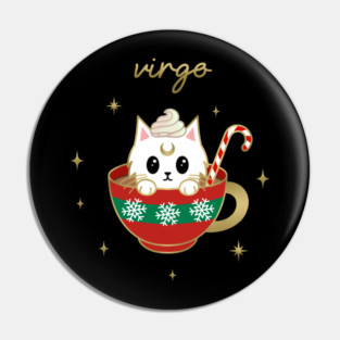 Virgo Holiday Kitty Cat Pin