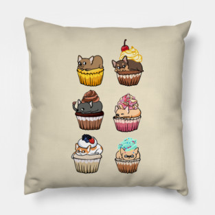 Cupcake Chihuahua Pillow