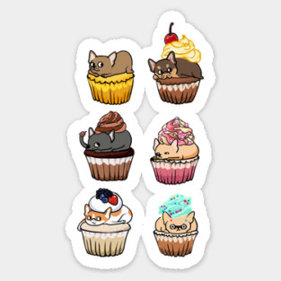 Cupcake Chihuahua Sticker