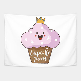 Cupcake Queen, Cute Cupcake With Crown Tapestry