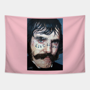 Live Laugh Love | Bill the Butcher | Live Love Laugh | Original Hand Painted Oil Portrait By Tyler Tilley Tapestry