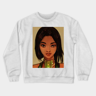 Black Anime girl Crewneck Sweatshirt
