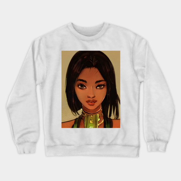 Black Anime girl Crewneck Sweatshirt by animegirlnft