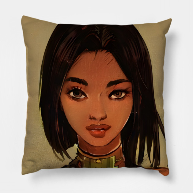 Black Anime girl Pillow by animegirlnft