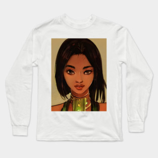 Black Anime girl Long Sleeve T-Shirt