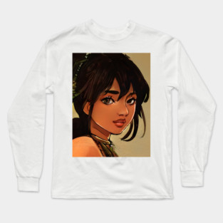 BLACK ANIME GIRl Long Sleeve T-Shirt