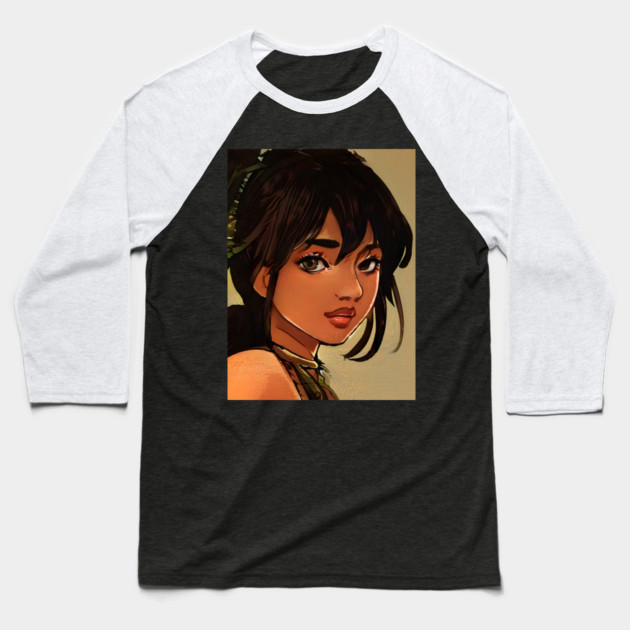 BLACK ANIME GIRl Baseball T-Shirt by animegirlnft
