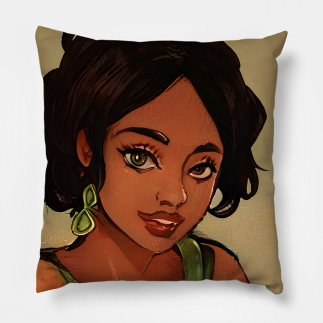 BLACk ANIME GiRL Pillow by animegirlnft