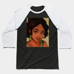 BLACk ANIME GiRL Baseball T-Shirt
