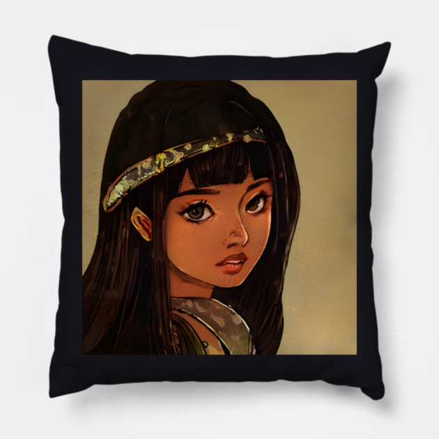 Black Anime Girl Pillow by animegirlnft