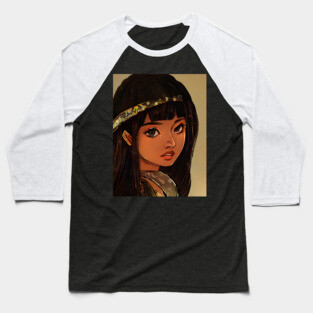 Black Anime Girl Baseball T-Shirt