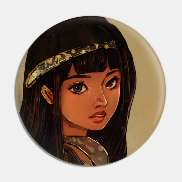 Black Anime Girl Pin by animegirlnft