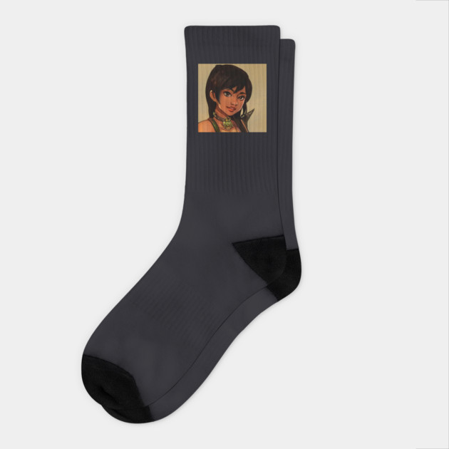 BLACK ANIME GIRL Socks by animegirlnft