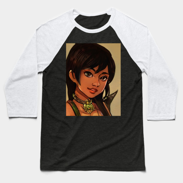 BLACK ANIME GIRL Baseball T-Shirt by animegirlnft