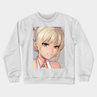 White Hair Anime Girl Crewneck Sweatshirt