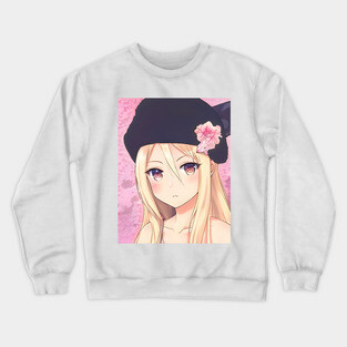 Brown Hair Anime Girl Crewneck Sweatshirt