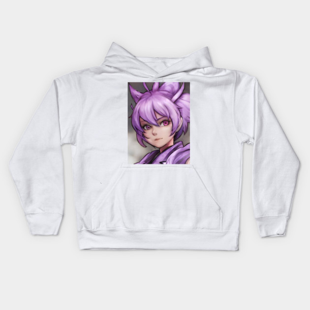 Purple Hair Anime Girl Kids Hoodie by animegirlnft