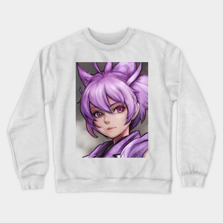 Purple Hair Anime Girl Crewneck Sweatshirt