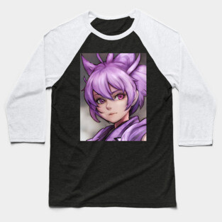 Purple Hair Anime Girl Baseball T-Shirt