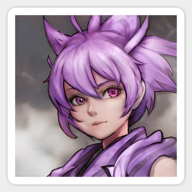 Purple Hair Anime Girl Sticker by animegirlnft