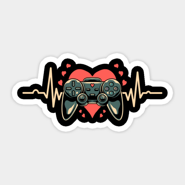 Gaming Heartbeat Gamer Lover Gifts Sticker by The WYLD Tribe